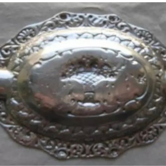 Vintage 800 Silver Ornate Rococo Ashtray Tray Repousse Italian German Dish - Picture 6 of 12